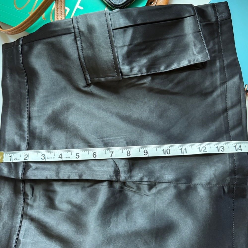 Windsor Black Satin Mini Skirt Cargo Utility Going Out Party Club Medium - Picture 9 of 9